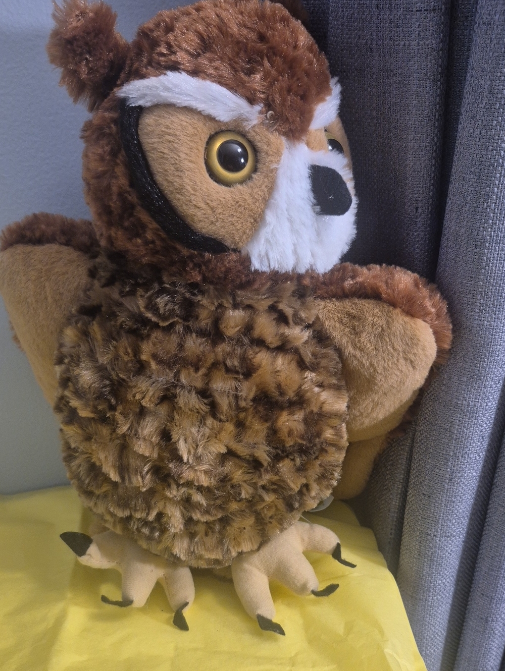 Brown Plush Owl Stuffed Toy - Kids Soft Animal Cuddle